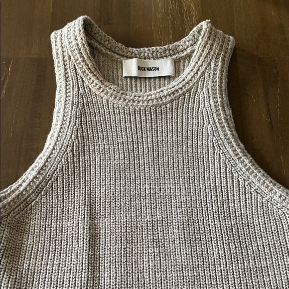 Buck Mason tan Knit sleeveless Sweater tank small - Picture 3 of 5